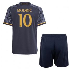 Real Madrid Luka Modric #10 Dětské Venkovní dres komplet 2023-24 Krátký Rukáv (+ trenýrky)